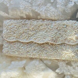 Vintage Evening Purse Clutch Ivory Pearl Bead Sequin Sparkle Hong Kong Wedding